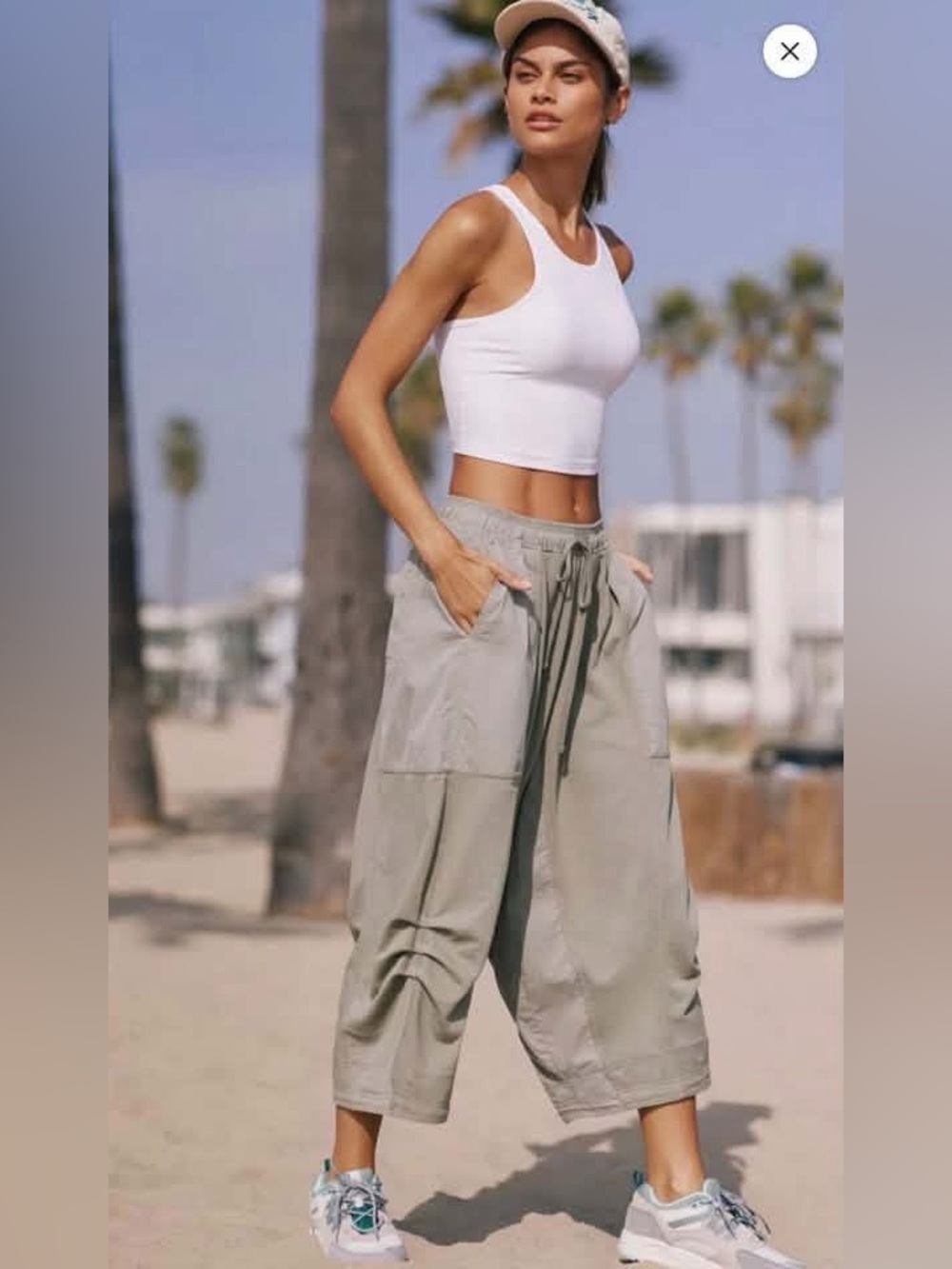 Daily Practice Stripe-Lined Parachute Pants, like new ($138)!